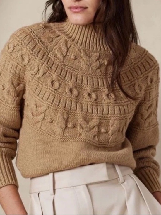 Banana Republic Sweaters - NWT, Banana Republic, 100% Organic Cotton, Cable Knit Sweater, sz XS